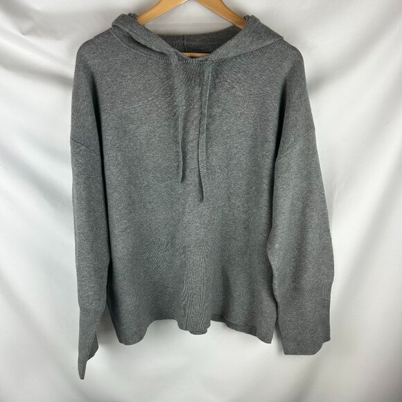A New Day Cozy Knit Soft Women's Hoodie Sweatshirt Sweater Gray Sz: XL - Picture 2 of 10